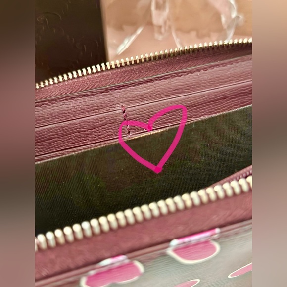 πPink GUCCI Zippy Wallet BETTY Heart Beatπ - Picture 7 of 13